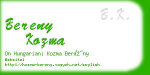 bereny kozma business card